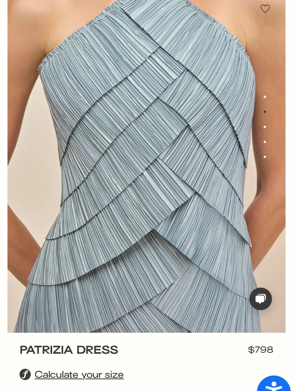 cult gaia Pleated Halter Midi Dress in Light Blue - Picture 2 of 6